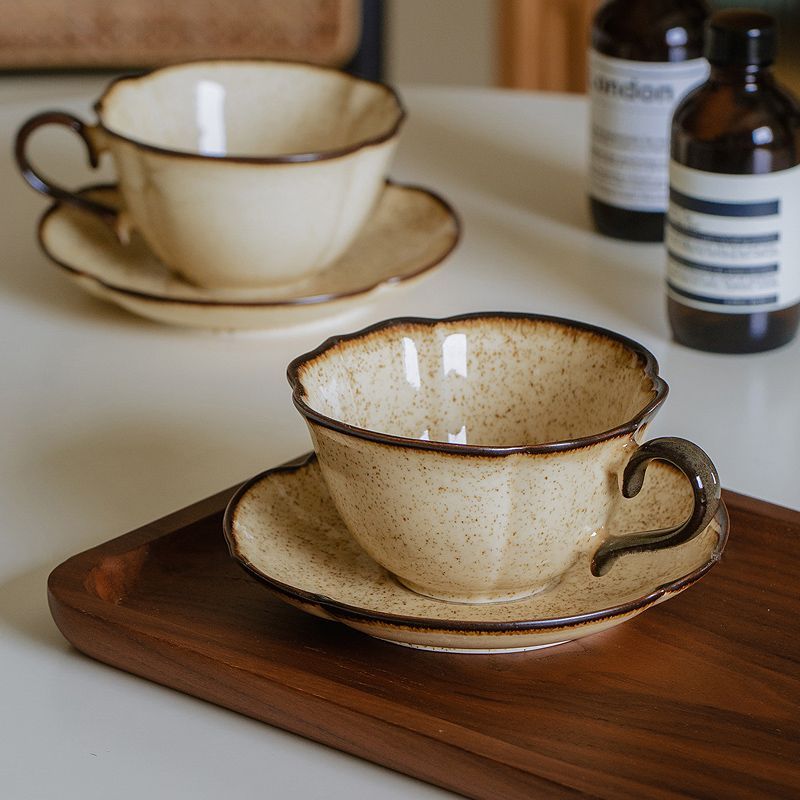 Prefer Coffee To Tea - أطباق أكواب سيراميك فرنسية قديمة، تصميم
