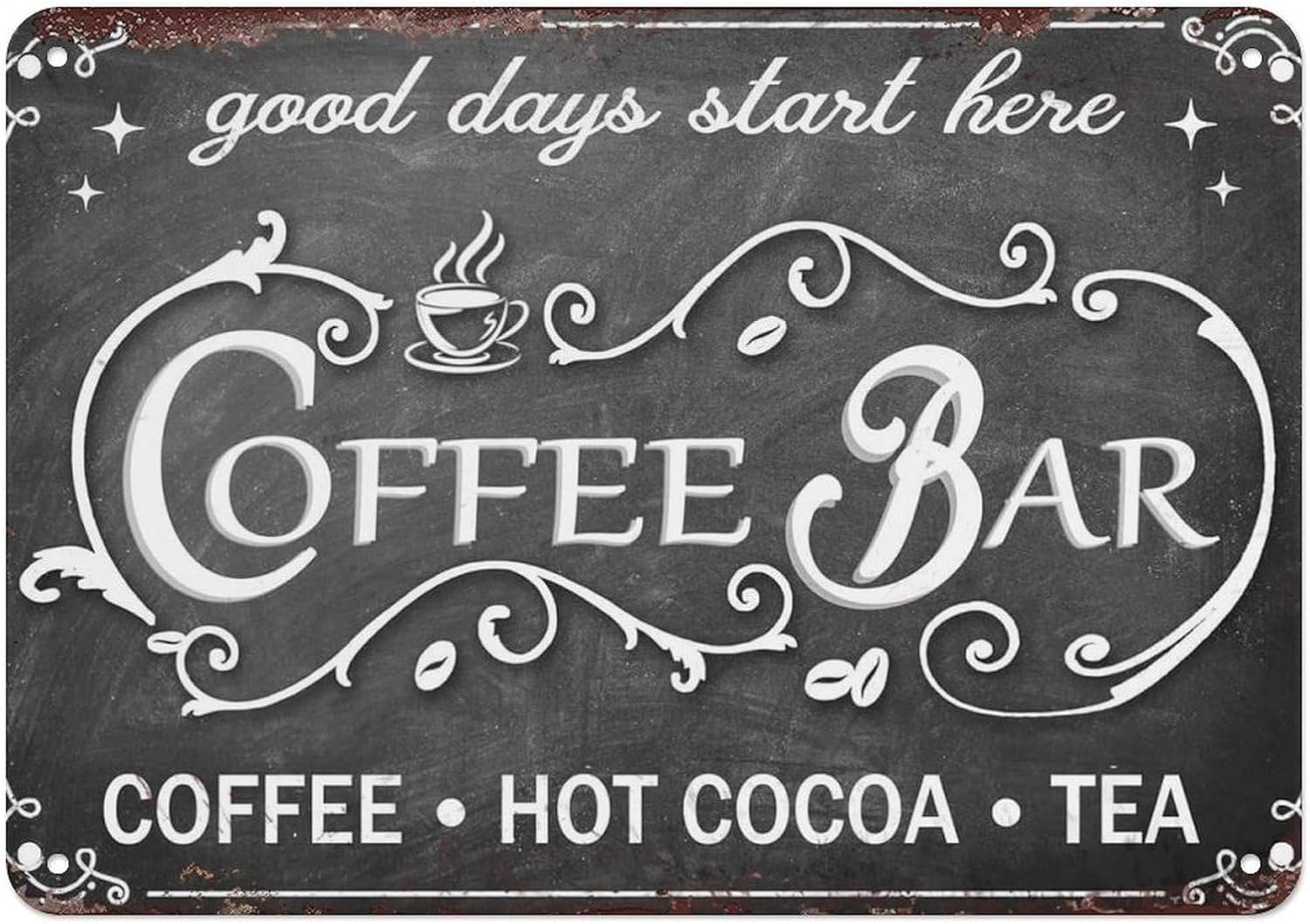 Coffee Tea And Cocoa - لافتة قهوة عتيقة، لافتة معدنية للشوكولاتة