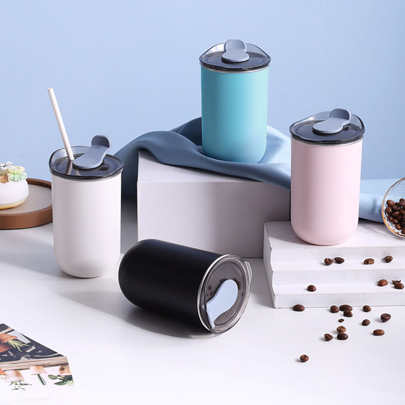 Juice Tea Coffee - زجاجات مياه معزولة مع أغطية، أكواب