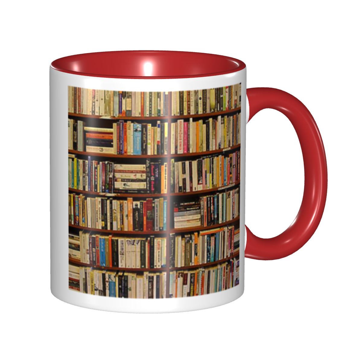 Coffee Tea Library - كوب قهوة سيراميك مضحك بتصميم كتاب