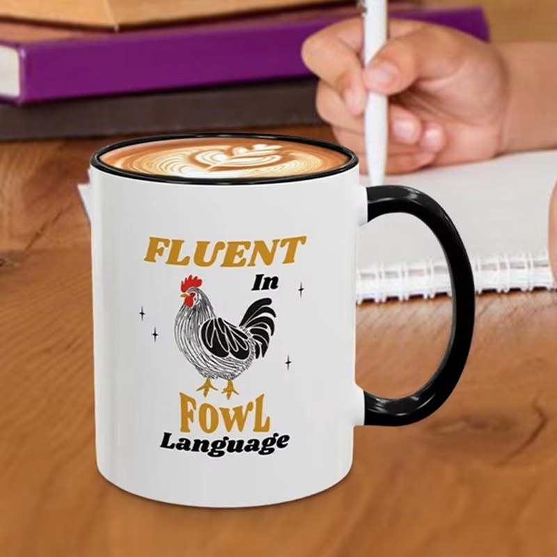 كوب قهوة سيراميك بنقشة دجاج، س - مراجعة Coffee Tea And Cocoa وسعره