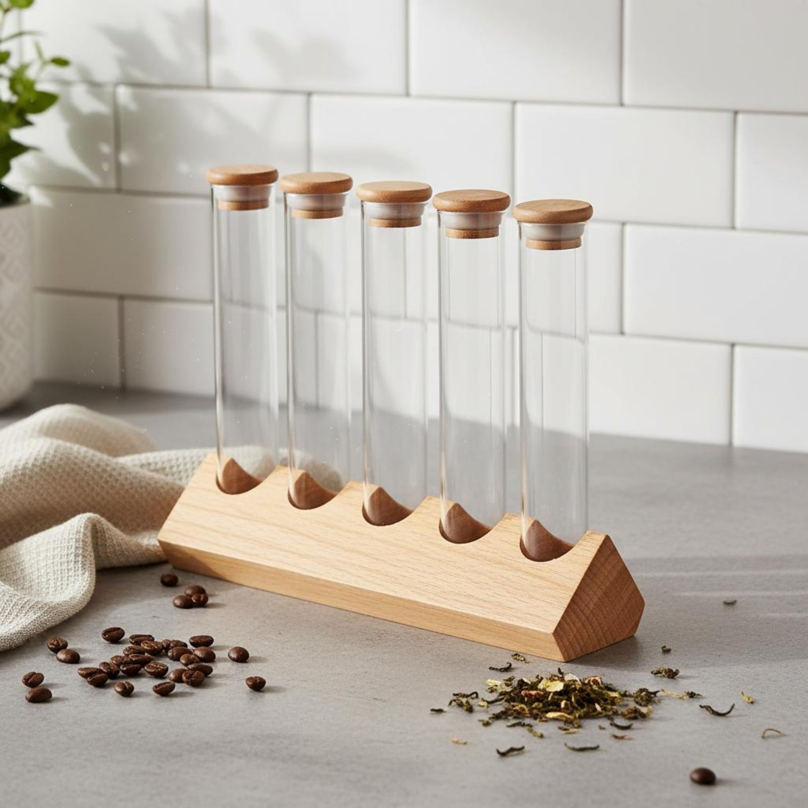 مجموعة حاويات زجاجية أنبوبية م - مراجعة Coffee Bean وسعره
