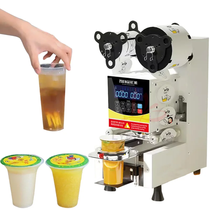 آلة ختم الأكواب البلاستيكية وا - مراجعة Juice Tea Coffee وسعره
