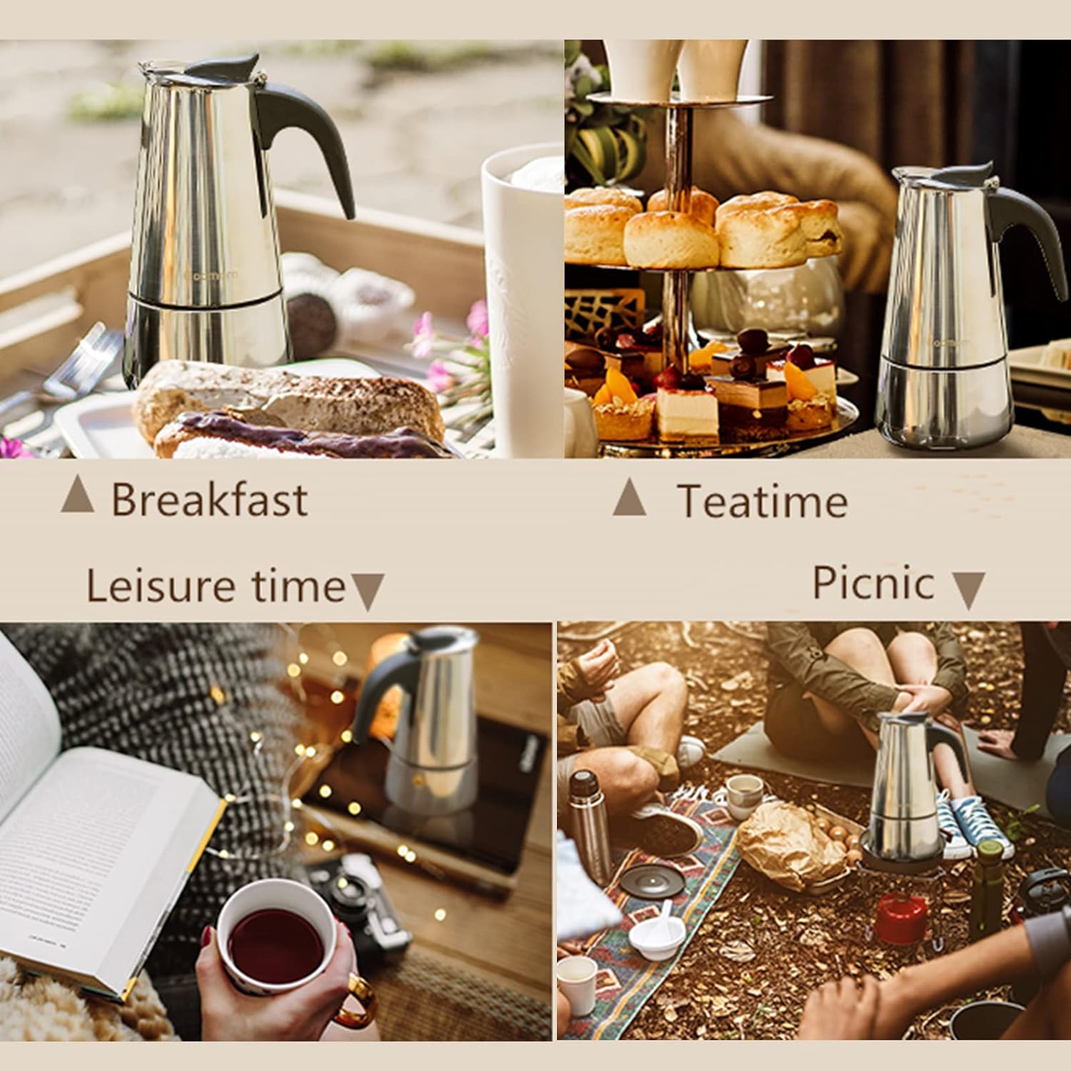 4/أكواب-ماكينة صنع قهوة موكا - مراجعة Coffee Tea Mugs وسعره
